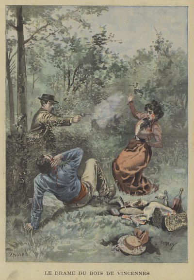 Strzelanie w Bois de Vincennes w Paryżu autorstwa Fortune Louis Meaulle