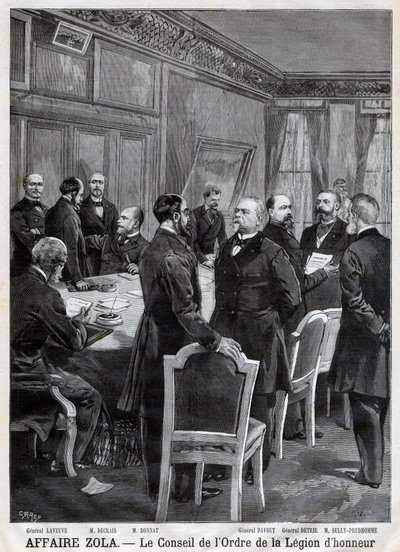 Rada Orderu Legii Honorowej podczas afery Dreyfusa, w Grawerowaniu F. Meaulle