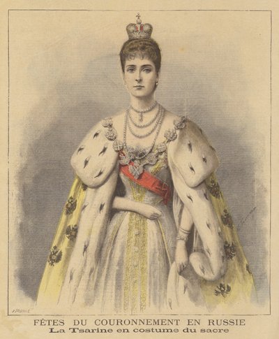 Caryca Aleksandra z Rosji w szatach koronacyjnych autorstwa Fortune Louis Meaulle