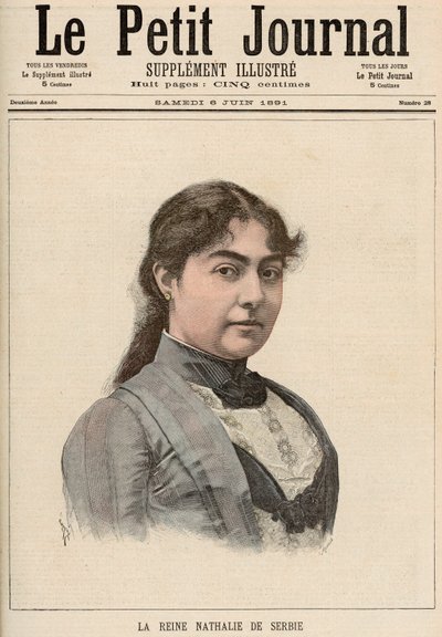 Królowa Serbii Natalia (1859-1941) z „Le Petit Journal”, 6 czerwca 1891 autorstwa Fortune Louis Meaulle and Henri Meyer