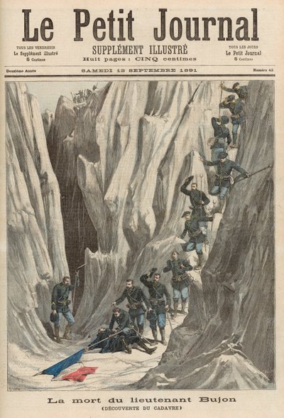Śmierć porucznika Bujona: odkrycie jego ciała, z „Le Petit Journal”, 12 września 1891 autorstwa Fortune Louis Meaulle and Henri Meyer