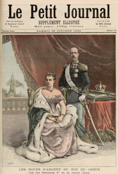 Srebrna rocznica ślubu króla Grecji, z „Le Petit Journal”, 29 października 1892 r. autorstwa Fortune Louis Meaulle and Henri Meyer