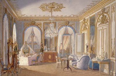 Garderoba cesarzowej Eugenii w Saint-Cloud, 1860 (wc na papierze) autorstwa Fortune de Fournier