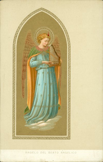 Anioł grający na instrumencie muzycznym (chromolitho) autorstwa Fra (after) Angelico