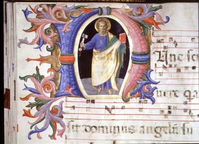 Ms 558 f.60v Historyczny inicjał 