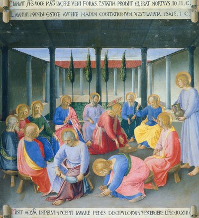 Wstawka przedstawiająca mycie nóg, panel z Armadio degli Argenti (Srebrna Skrzynia) z życiem Jezusa autorstwa Fra (c.1387 1455) Angelico