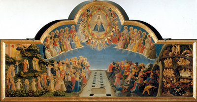 Sąd Ostateczny Detrempe na drewnie Guido di Pietro (lub Fra Giovanni da Fiesole) dit Fra Angelico lub il Beato (1400-1455). Rozmiar 105x210 cm Muzeum San Marco. Florencja autorstwa Fra  Angelico