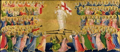 Chrystus uwielbiony na dworze niebios, 1423-24 (tempera na panelu) (szczegóły patrz 90799) autorstwa Fra Angelico