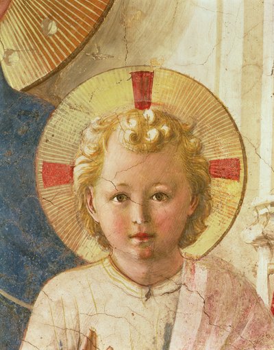 Detal Dzieciątka Chrystusowego z fresku Madonna delle Ombre Madonna cieni, 1450 r. autorstwa Fra Angelico