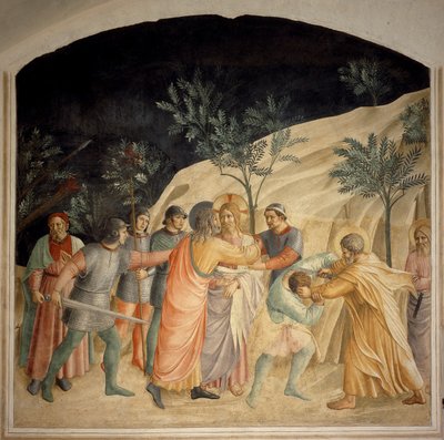 Pocałunek Judasza - fresk Guido di Pietro autorstwa Fra Angelico