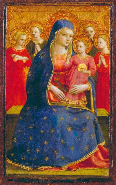 Madonna z Dzieciątkiem i Aniołami, ok. 1425 (tempera i złoto na panelu) autorstwa Fra Angelico