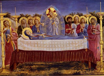 Śmierć Dziewicy, detal, ok.1435 tempera na detalu z 78968 autorstwa Fra Angelico