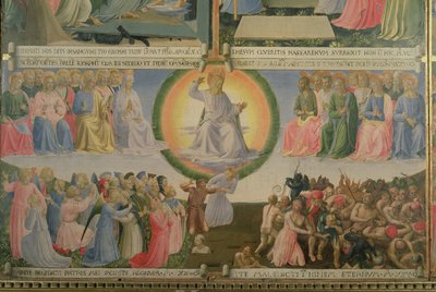 Sąd Ostateczny, fragment z czwartego panelu Srebrnego Skarbca Santissima Annunziata, ok. 1450-53 (tempera na panelu) autorstwa Fra Angelico