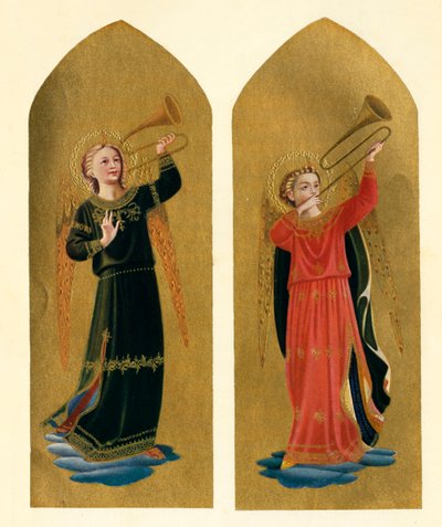 Dwa anioły z trąbkami, XV w., ok. 1909 r. autorstwa Fra Angelico
