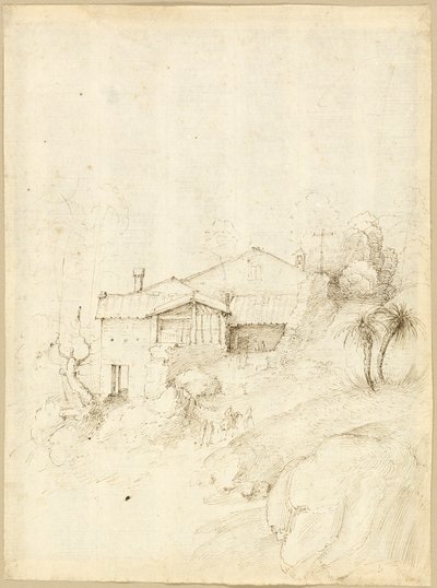 Klasztor na zboczu skalistego wzgórza autorstwa Fra Bartolommeo