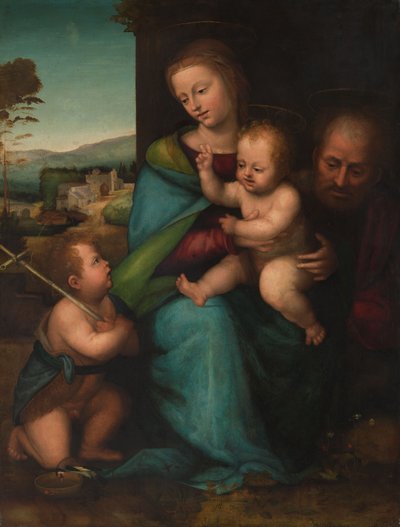 Święta Rodzina ze świętym Janem Chrzcicielem, ok. 1505-1515 (olej na płycie) autorstwa Fra Bartolommeo