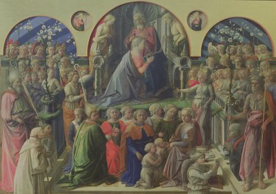 Koronacja Matki Boskiej ze Świętymi i Aniołami, 1441-47 (tempera na desce) autorstwa Fra Filippo Lippi