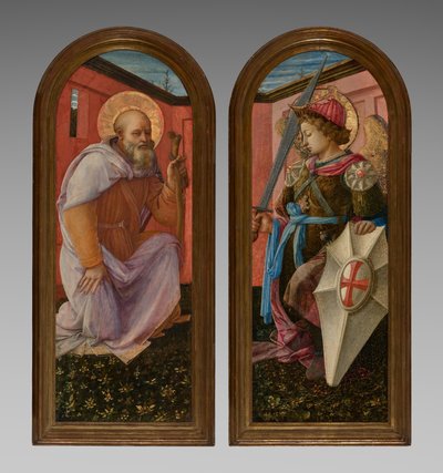 Para paneli z tryptyku: Archanioł Michał i św. Antoni opat autorstwa Fra Filippo Lippi