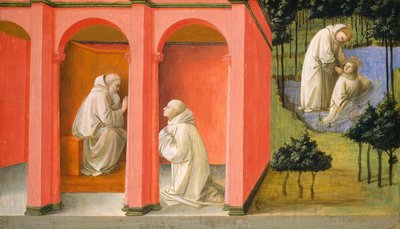 Św. Benedykt nakazuje świętemu Maurowi ratować świętego Placidusa autorstwa Fra Filippo Lippi