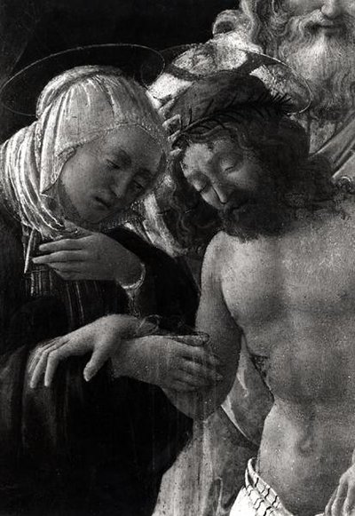 Złożenie do grobu, szczegół Dziewicy i Chrystusa autorstwa Fra Filippo Lippi