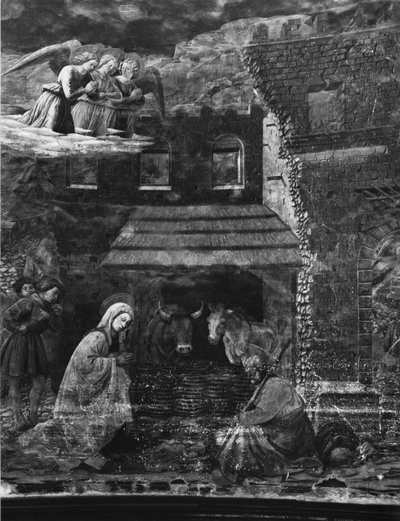 Szopka, jedna ze scen z cyklu fresku Żywot Marii w absydzie katedry autorstwa Fra Filippo Lippi