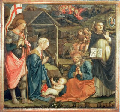 Narodzenia z Św. Michał i Dominik, 1470 autorstwa Fra Filippo Lippi