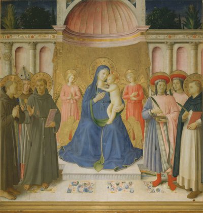 Święta rozmowa Pala von Bosco ai Frati, c. 1450. autorstwa Fra Giovanni Angelico da Fiesole