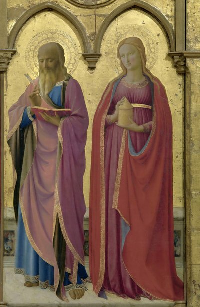 Święci Mateusz i Maria Magdalena. Poliptyk Cortona, ok. 1437. autorstwa Fra Giovanni Angelico da Fiesole