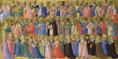 Poprzednicy Chrystusa z tablicą świętych i męczenników z Ołtarza Fiesole San Domenico, ok. 1930 r. 1423-1424 autorstwa Fra Giovanni Angelico da Fiesole