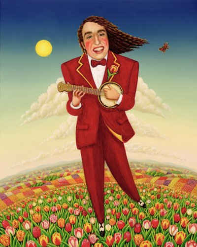 Tiptoe Through the Tulips, 2000 (olej i tempera na panelu) autorstwa Frances Broomfield