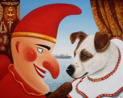 Toby and Punch, 1994 (oleje i tempera na panelu) autorstwa Frances Broomfield