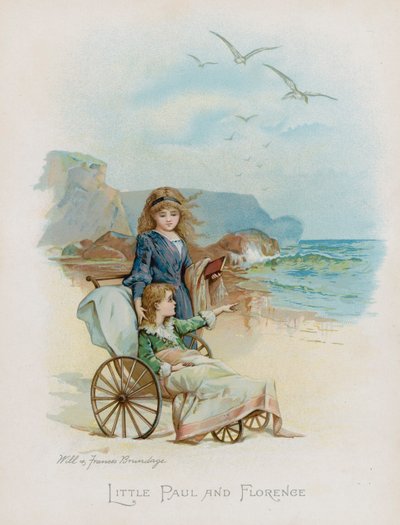 Mały Paweł i Florencja (chromolitho) autorstwa Frances Brundage