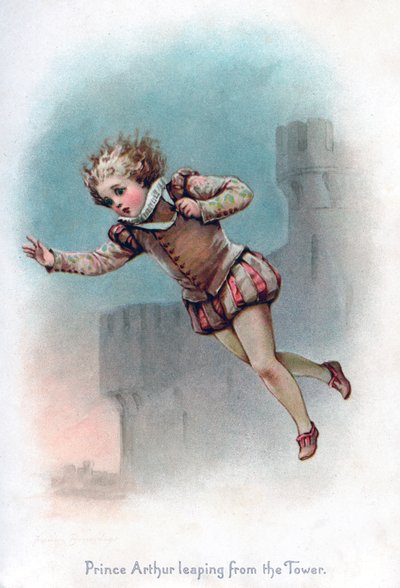 Książę Artur wyskakujący z wieży, 1897. autorstwa Frances Brundage