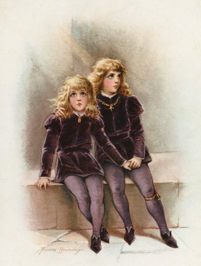 Książęta w wieży (chromolitografia) autorstwa Frances Brundage