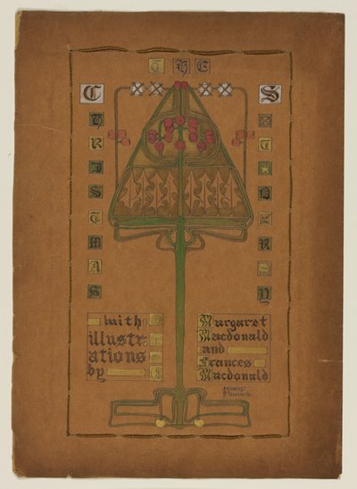 Strona tytułowa „Opowieść bożonarodzeniowa”, 1895-96 autorstwa Frances Macdonald
