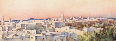 Wieczór, Kairouan (kolorowa litografia) autorstwa Frances Nesbitt