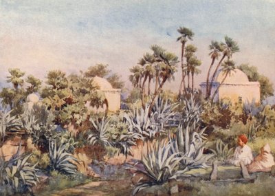 Koubba z Sidi Noumann, Bouzareah (kolorowa litografia) autorstwa Frances Nesbitt