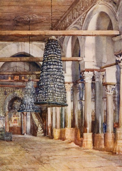 Meczet Sidi Okba, Kairouan (kolorowa litografia) autorstwa Frances Nesbitt