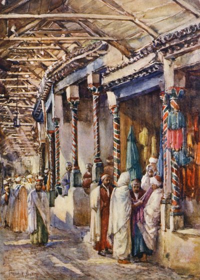 Souk el Trouk, Tunis (kolorowa litografia) autorstwa Frances Nesbitt