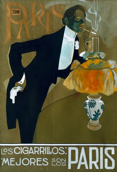 "Najlepsze papierosy to te z Paryża", XX wiek (plakat) autorstwa Francesc Xavier Gosé