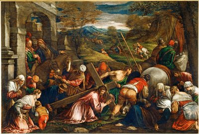 La Montee au Calvaire - Jezus Chrystus niosący krzyż ... autorstwa Francesco (1549 92) Bassano