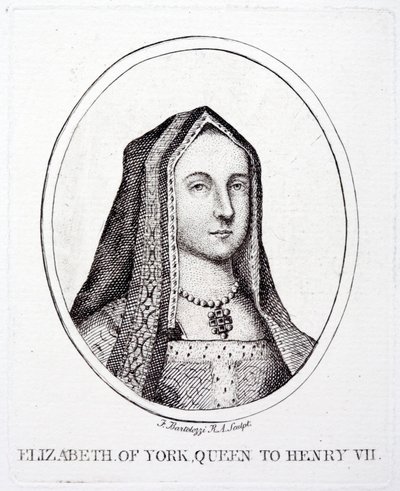 Elżbieta York, królowa małżonka króla Henryka VII (grafika) autorstwa Francesco (after) Bartolozzi