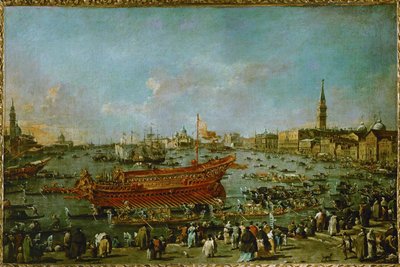 Wyjazd z Buccintoro w kierunku Lido ... autorstwa Francesco (circle of) Guardi