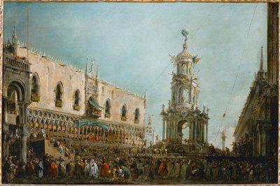 Święto Wielkiego Czwartku w Wenecji, Włochy ... autorstwa Francesco (circle of) Guardi