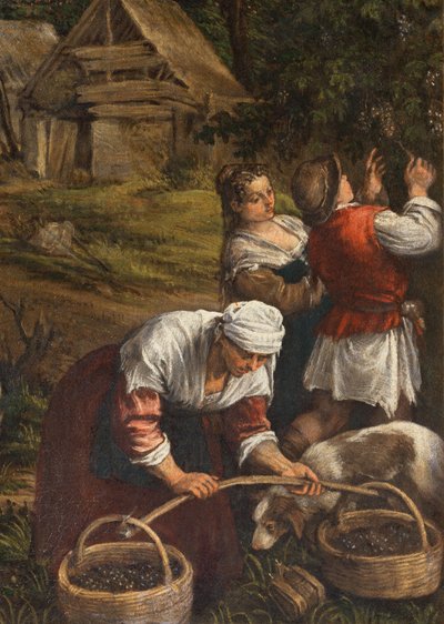 Żniwa, (Mojżesz otrzymuje Dziesięć Przykazań), (szczegół 65689), 1576 autorstwa Francesco Bassano