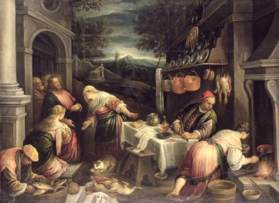 Jezu z Maryją i Martą, autorstwa Francesco Bassano