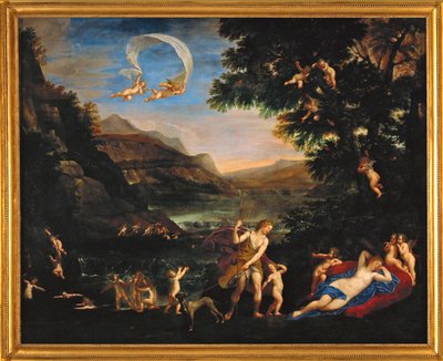 Adonis conduit pres de Venus par les Amours - bogowie miłości prowadzą Adonisa w kierunku Wenus ... autorstwa Francesco Albani