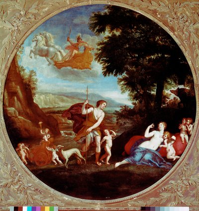 Wenus i Adonis Malarstwo Francesco Albani (1578-1660) powiedział albański XVII-wieczny Rzym, Galleria Borghese autorstwa Francesco Albani