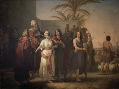 Tobiasz żegna się z teściami z żoną, aby wrócić do ojca autorstwa Francesco Antonibon di Venezia