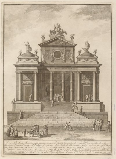 Świątynia poświęcona Jowiszowi, Junonie i Minerwie na Festiwal w Chinach, 1785. autorstwa Francesco Barbazza